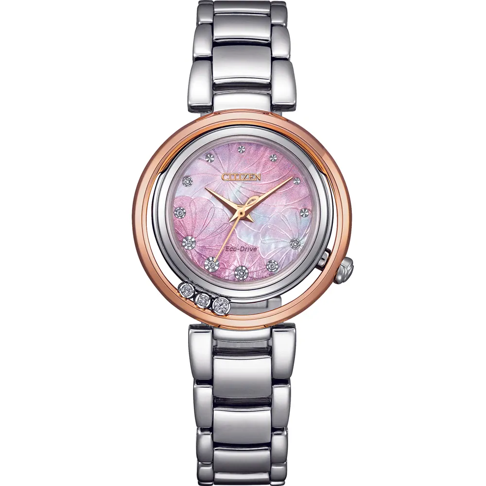 Citizen EM1114-80Y นาฬิกาผู้หญิง Eco-Drive Diamond: 10 Pcs Women's Watch