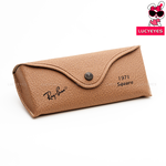 A019 กล่องแว่น RAYBAN แท้ 100% แบบแบนสีน้ำตาล Square 1971