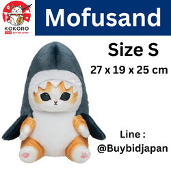 [PRE-ORDER] ตุ๊กตา แมวโมฟุ Mofusand ชุดหัวฉลาม ขนาด S 27 x 19 x 25 cm นำเข้าจากญี่ปุ่น โมฟุซาน mofu モフサンド サメにゃん ぬいぐるみS