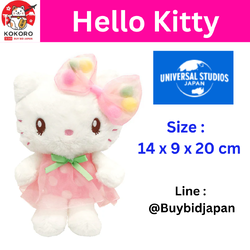 [PRE-ORDER] Hello Kitty ตุ๊กตาคิตตี้ ใส่ชุดลายจุด จาก Universal Studio Japan (USJ) แรร์ไอเทม ハローキティ ぬいぐるみ