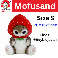 [PRE-ORDER] ตุ๊กตา แมวโมฟุ สตรอว์เบอร์รี่ Mofusand Strawberry Cat ขนาด S 20 x 12 x 17 cm นำเข้าจากญี่ปุ่น โมฟุซาน mofu mofusand ぽてたまぬいぐるみ(いちごにゃん)