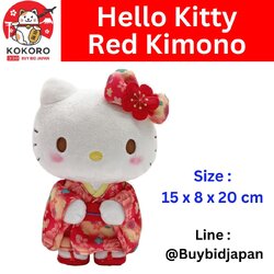 [PRE-ORDER] ตุ๊กตา คิตตี้ กิโมโน ซากุระ สีแดง Nakajima Corporation Hello Kitty RED Kimono Sakura นำเข้าจากญี่ปุ่น ナカジマコーポレーション グラデ着物 立ち S ハローキティ 172051