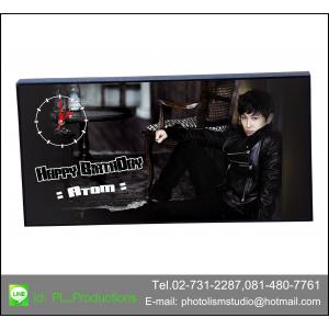 นาฬิการูปภาพตัวเอง กรอบลอย เคลือบด้าน ขนาด 6x12 นิ้ว