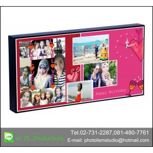 นาฬิการูปภาพตัวเอง กรอบลอย เคลือบด้าน ขนาด 6x12 นิ้ว