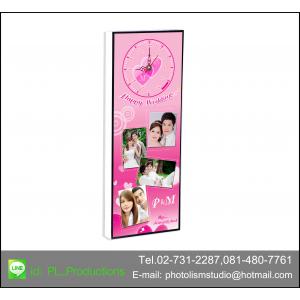 นาฬิการูปภาพตัวเอง กรอบลอย เคลือบด้าน ขนาด 6x16 นิ้ว