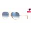 RAYBAN RB3025 001/3F AVIATOR Size 58,62 กรอบทอง เลนส์ฟ้าไล่สี