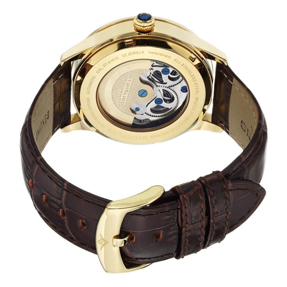 Stuhrling Original 571.3335K2 นาฬิกาผู้ชาย Stuhrling Original รุ่น 571.3335K2, Tempest II Automatic Skeleton Dual Time Men's Watch