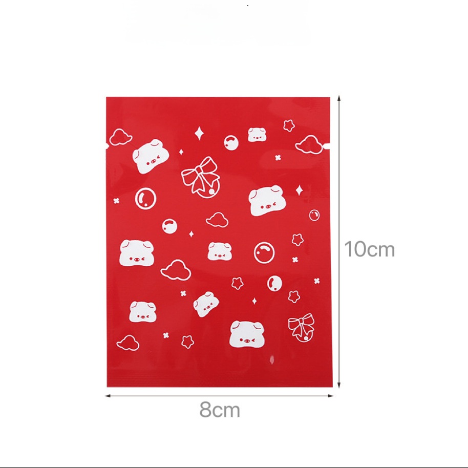 ถุงซีล 3 ด้าน ใส่ขนม คุกกี้ ลูกอม ขนาด 8x10 ซม.และขนาดใกล้เคียง จำนวน 95-100 ใบต่อแพ็ค