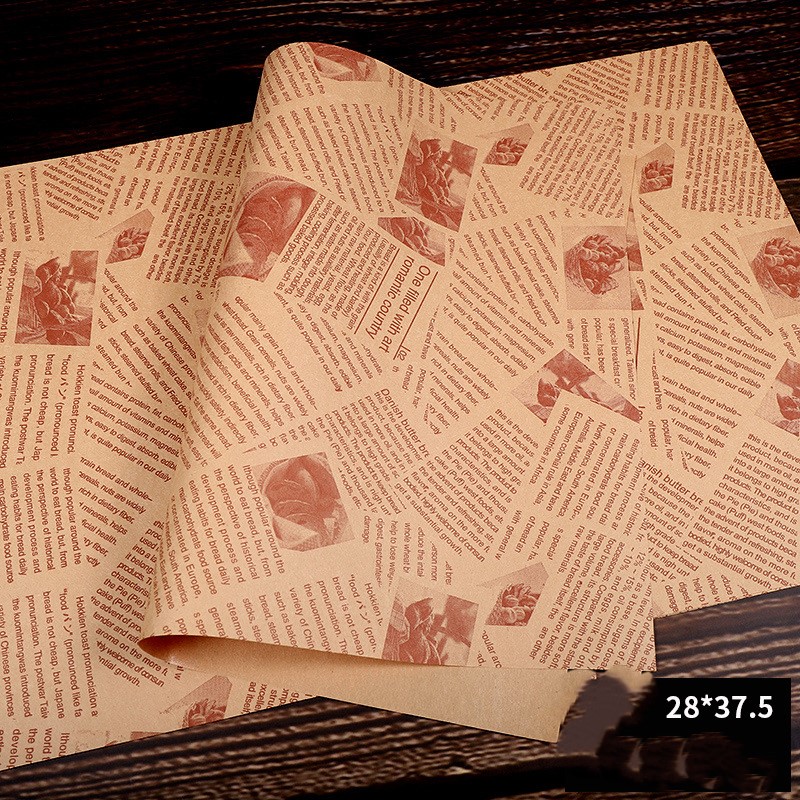 กระดาษห่อแซนวิช แฮมเบอร์เกอร์ กระดาษรองขนม ขนาด 28x37.5 ซม. จำนวน 45-50 และ 95-100 แผ่นต่อแพ็ค