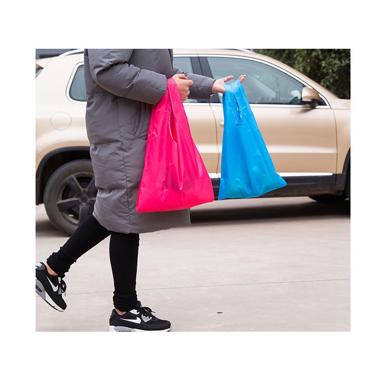 ถุงช้อปปิ้งพกพา พับได้ กระเป๋าช้อปปิ้ง โพลีเอสเตอร์