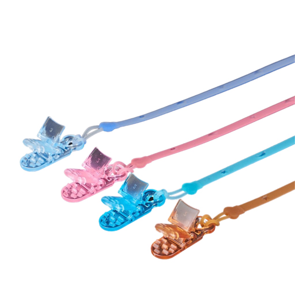 สายคลิปซิลิโคน - ลายดาว คลิปหนีบ สายคล้องซิลิโคนกันหล่น