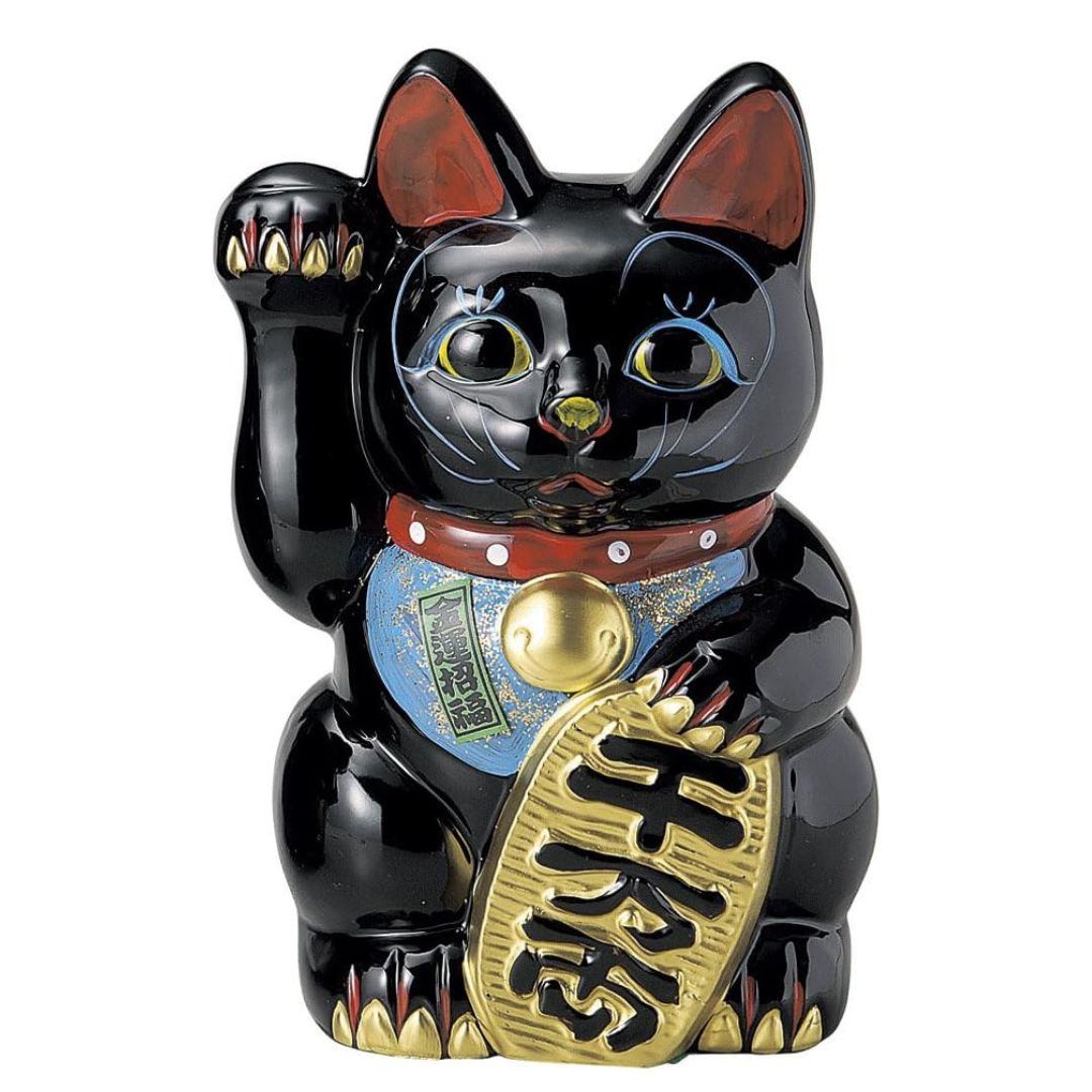 [PRE-ORDER] แมวกวักญี่ปุ่น แมวสีดำ แมวกวักขวา นำพาโชคลาภ Size 24 cm แมวกวักนำโชค Lucky Cat ManekiNeko นำเข้าจากญี่ปุ่น Beckoning Cat