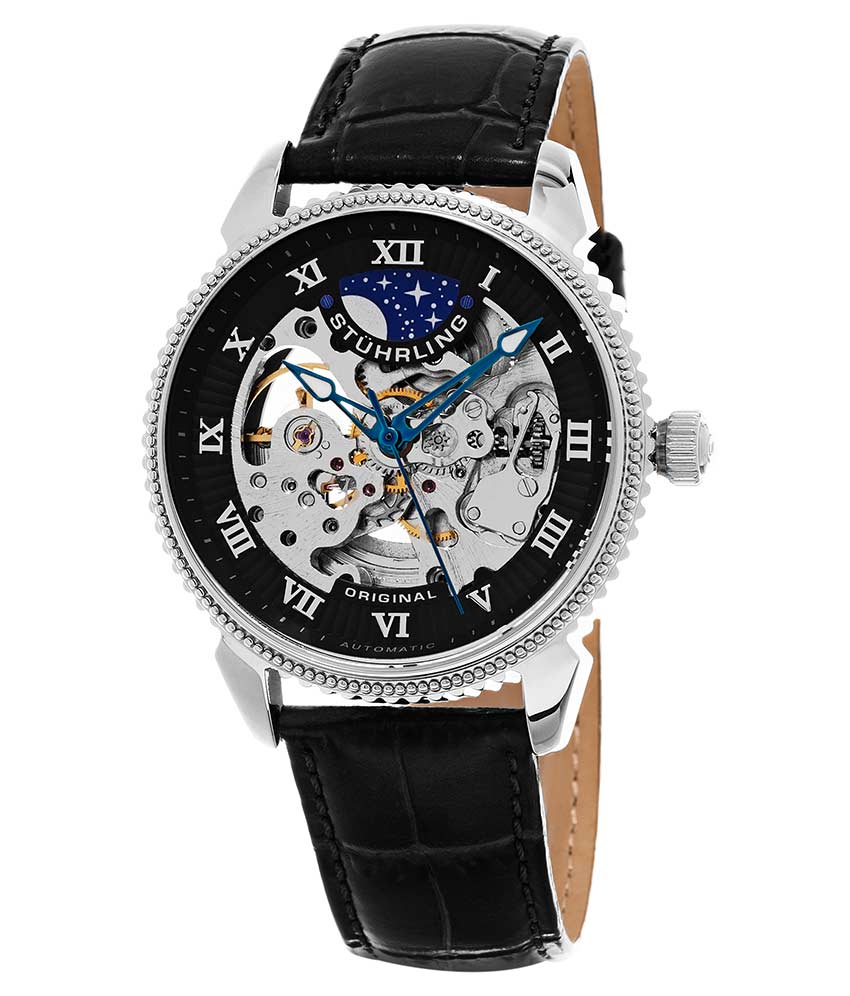 Stuhrling Original 835.02 นาฬิกาผู้ชาย Stuhrling Original รุ่น 835.02, Special Reserve Automatic Skeleton Leather Men's Watch