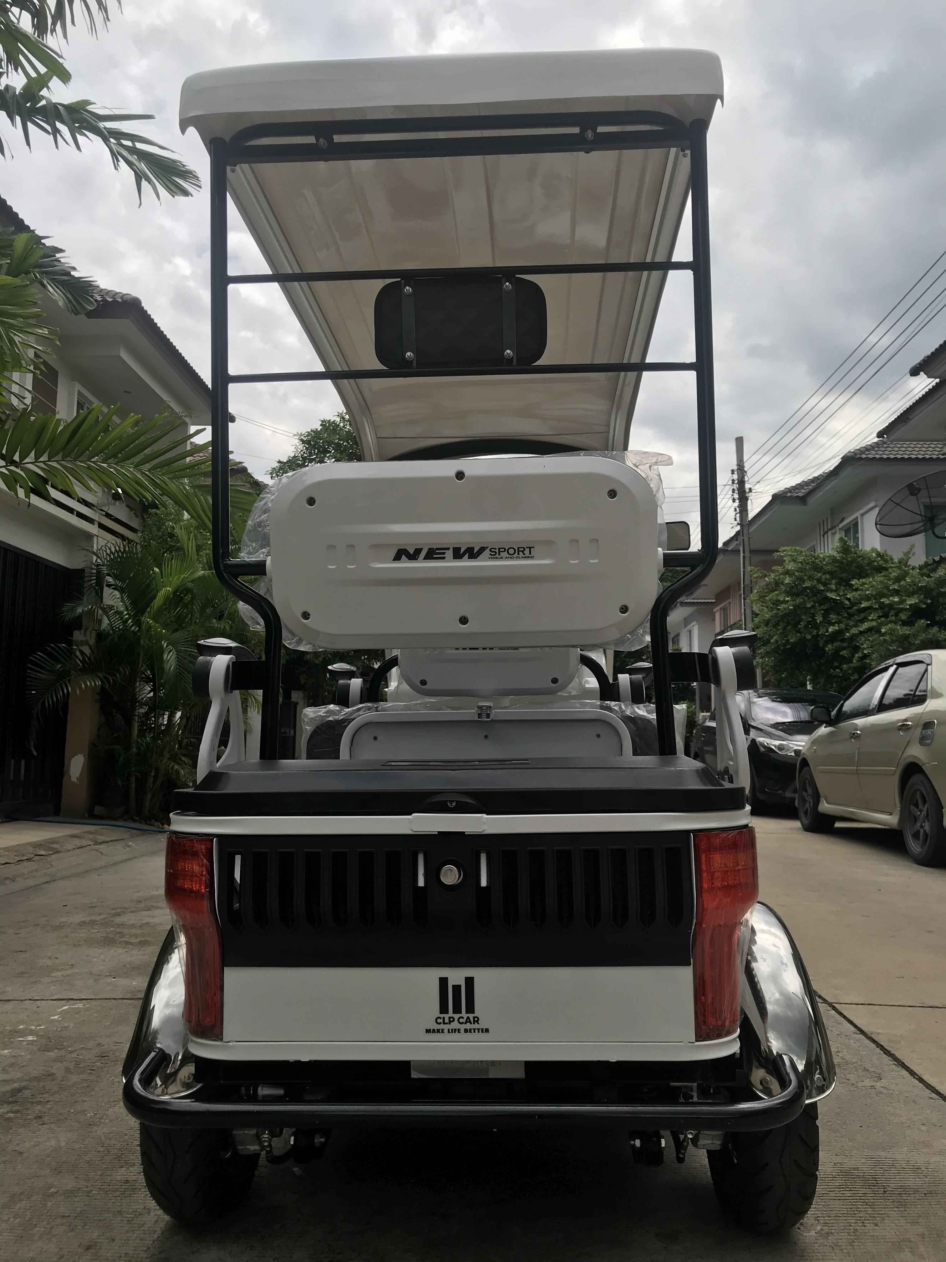 รถไฟฟ้า 4 ล้อ 3 ที่นั่ง รุ่น M-01 ยี่ห้อ CLP CAR สีขาว ขับแฮนด์บิด