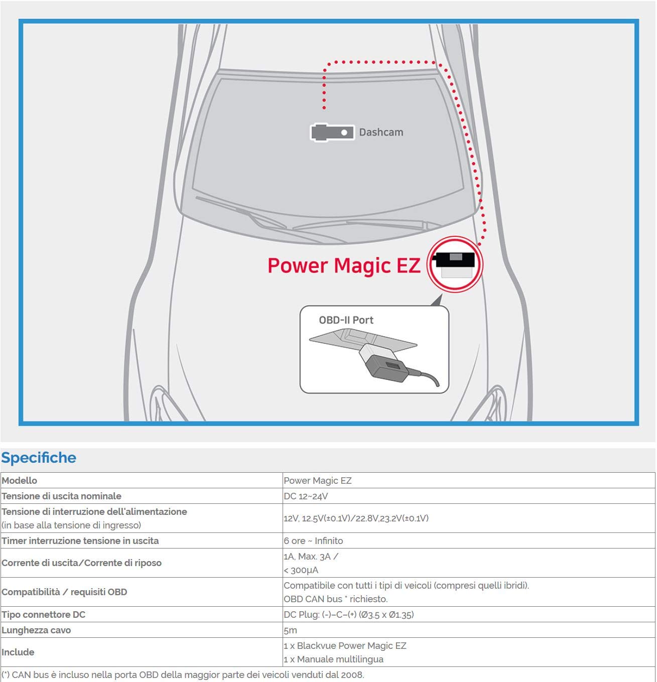BlackVue Power Magic EZ (PMEZ) for Easy Parking Mode (OBD Port Powered)