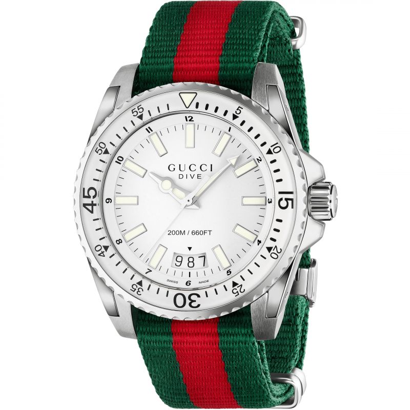 Gucci YA136207 นาฬิกา Dive Quartz 45mm Men's Watch