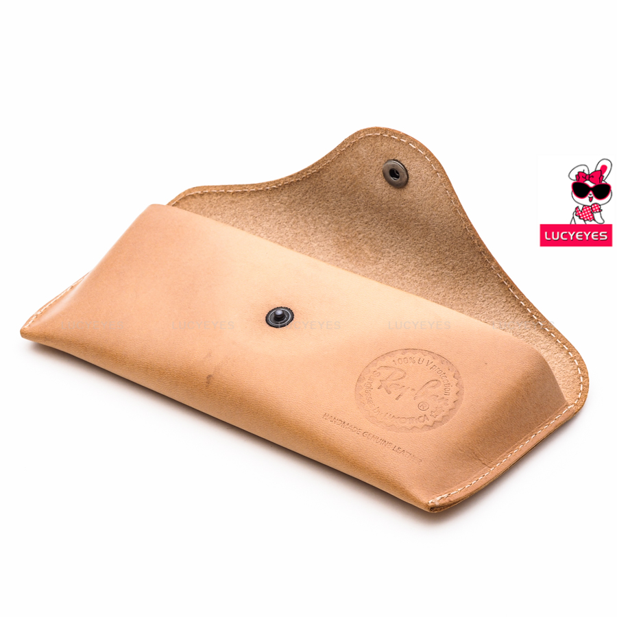 A003 กล่องแว่น RAYBAN แท้ 100% แบบแบนหนังแท้