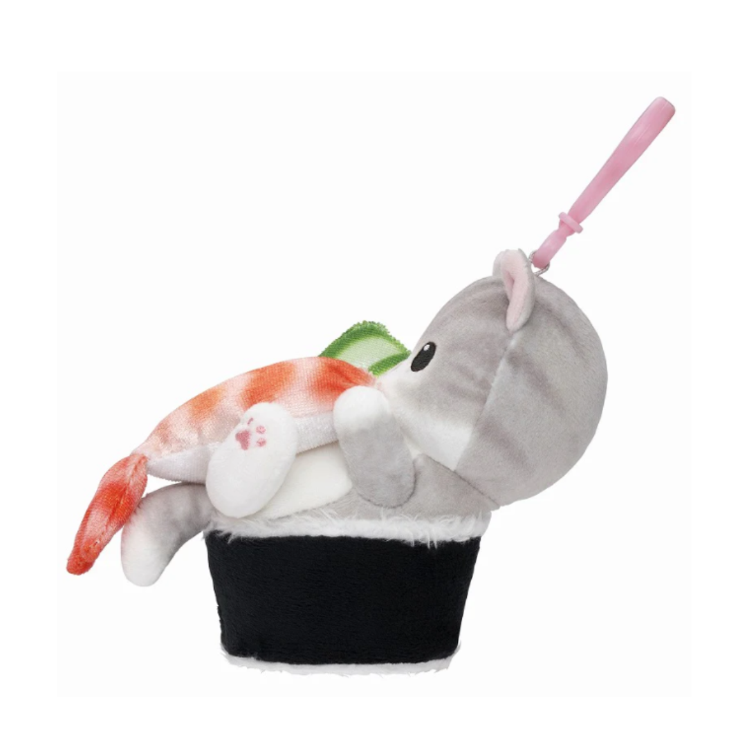 [PRE-ORDER] พวงกุญแจ ตุ๊กตา แมวโมฟุ ซูชิ หน้ากุ้ง Mofusand Sushi Shrimp Cat Mascot mofusand お寿司になっちゃったにゃんマスコット(えび)