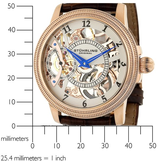 Stuhrling Original 228.33452 นาฬิกาผู้ชาย Symphony Saturnalia Brumalia Mechanical Hand-wind Skeleton Men's Watch