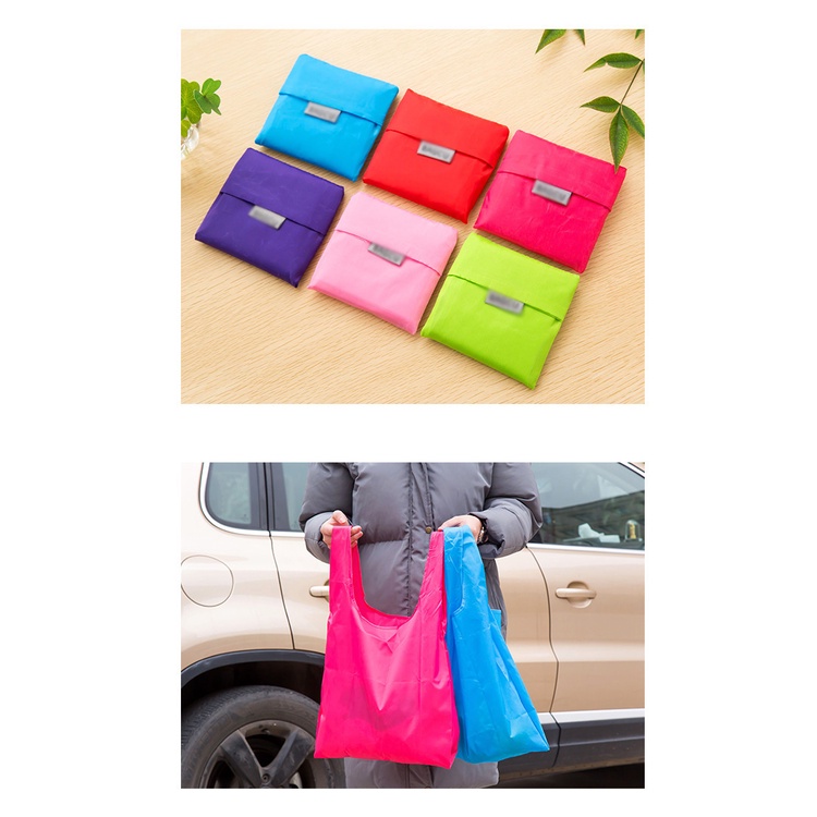 ถุงช้อปปิ้งพกพา พับได้ กระเป๋าช้อปปิ้ง โพลีเอสเตอร์