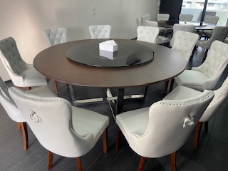 Round Table 圆桌会议 餐桌 中式餐桌 配有旋转镜组 โต๊ะกลม โต๊ะจีน ขนาด 200 cm.นั่ง 14 คน โต๊ะกลม พับครึ่ง มีล้อ,หน้าขาวโฟเมการ์,ขาเหล็กชุปโครเมี่ยม,โต๊ะประชุม,โต๊ะสัมมนาโต๊ะจัดเลี้ยง,โต๊ะโรงแรม Round Table Folding half with wheels Tablechairthai