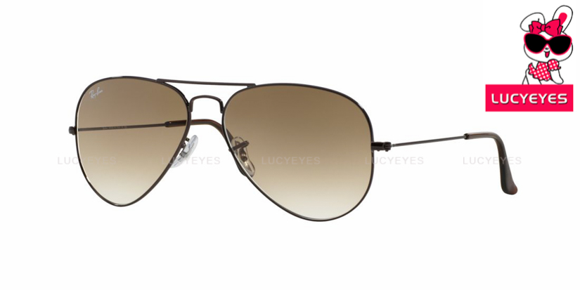 RAYBAN RB3025 004/51 AVIATOR Size 55,58,62 กรอบ GUNMETAL เลนส์น้ำตาลไล่สี