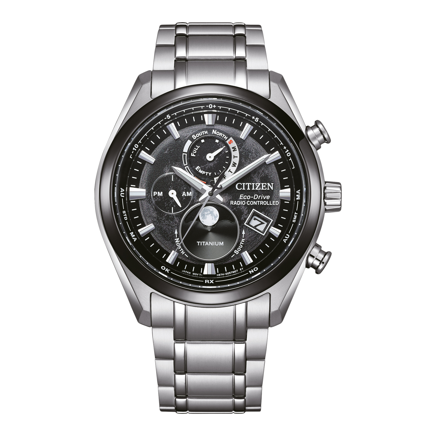 Citizen BY1018-80E นาฬิกาผู้ชาย Eco-Drive Tsuki-yomi Radio-Controlled Men's Watch