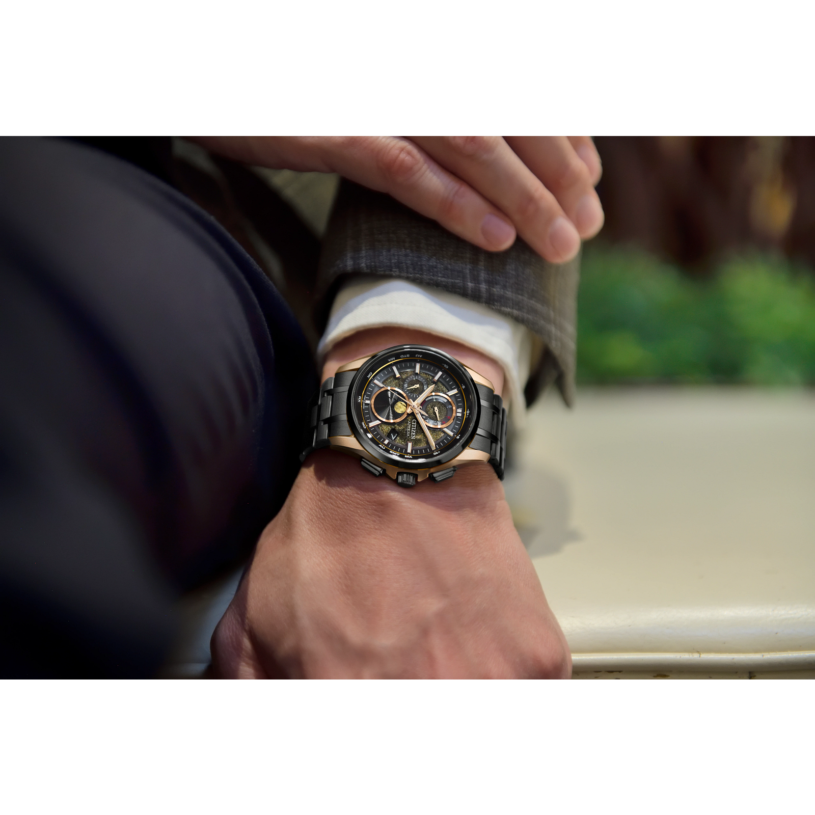 Citizen BY1009-64Y นาฬิกาผู้ชาย Attesa HAKUTO-R Super Titanium™ Eco-Drive Radio Perpetual Moon Phase Limited 2,100 Men's Watch