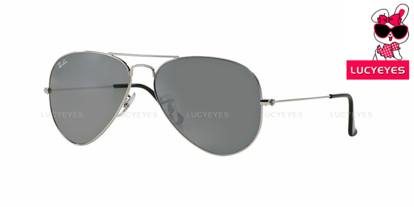 RAYBAN RB3025 003/40 AVIATOR Size 62 กรอบเงิน เลนส์ปรอทเงิน
