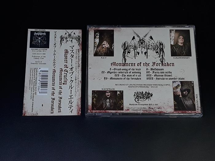 MASTER OF CRUELTY 'Monument of the Forsaken' CD