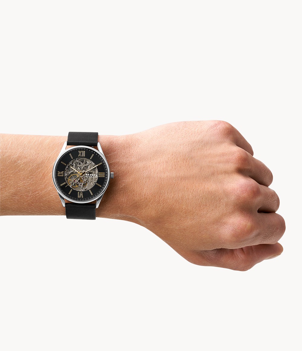 Skagen SKW6735 นาฬิกาผู้ชาย Holst Automatic Midnight Leather Men's Watch