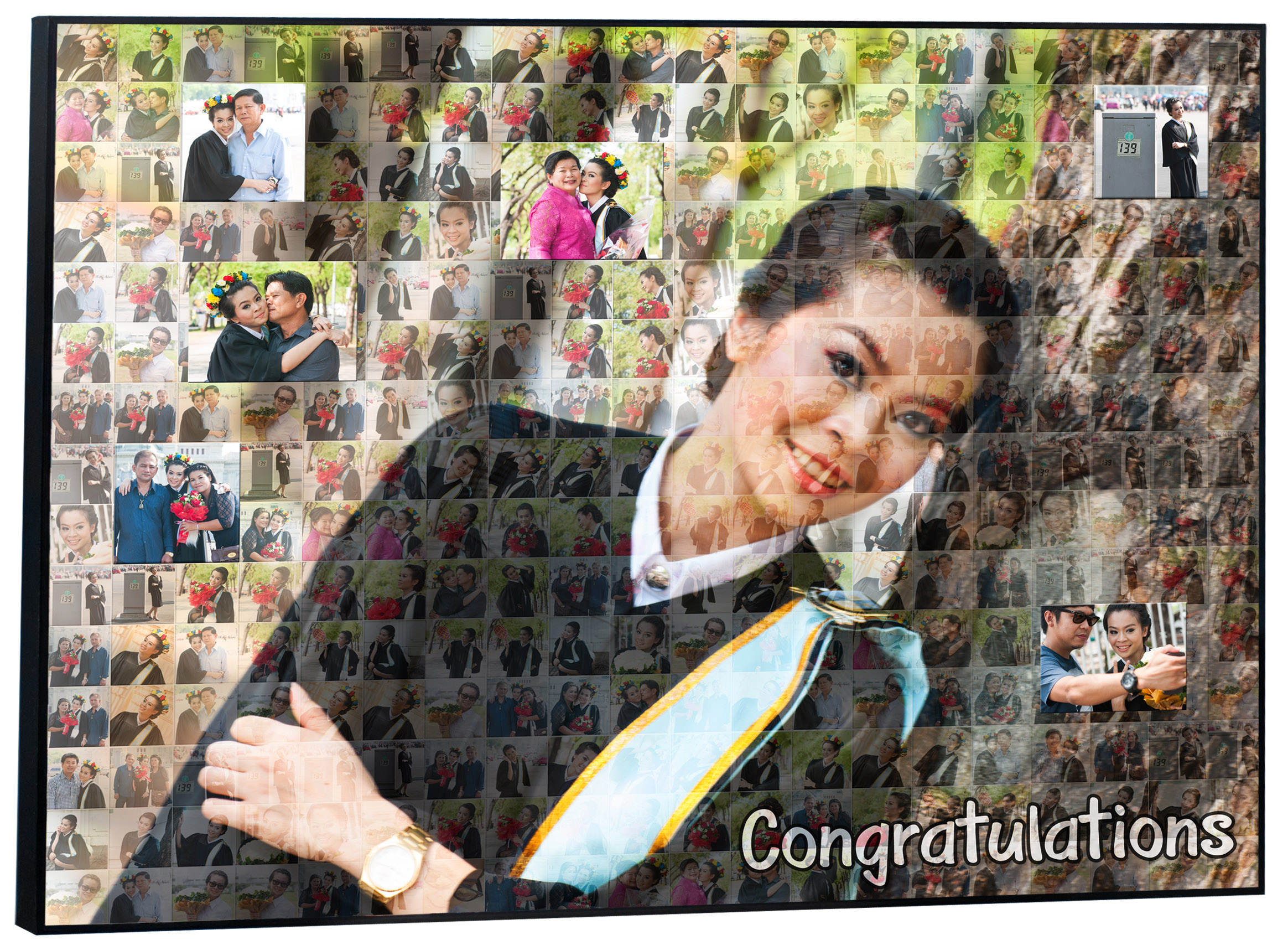 Mosaic Photo ขนาด16x20 นิ้ว กรอบลอยด้าน