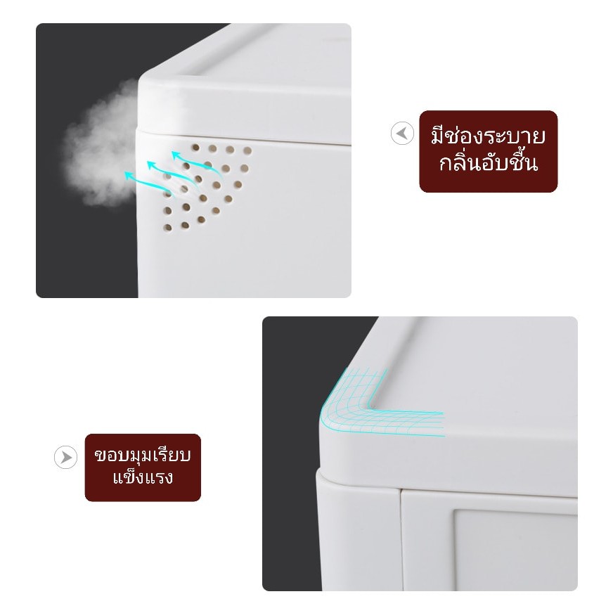 กล่องเก็บรองเท้า แบบลิ้นชักฝาสไลด์ (3 กล่อง/1เซ็ต) ไซส์ใหญ่