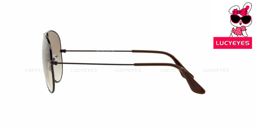 RAYBAN RB3025 004/51 AVIATOR Size 55,58,62 กรอบGUNMETAL เลนส์น้ำตาลไล่สี 3