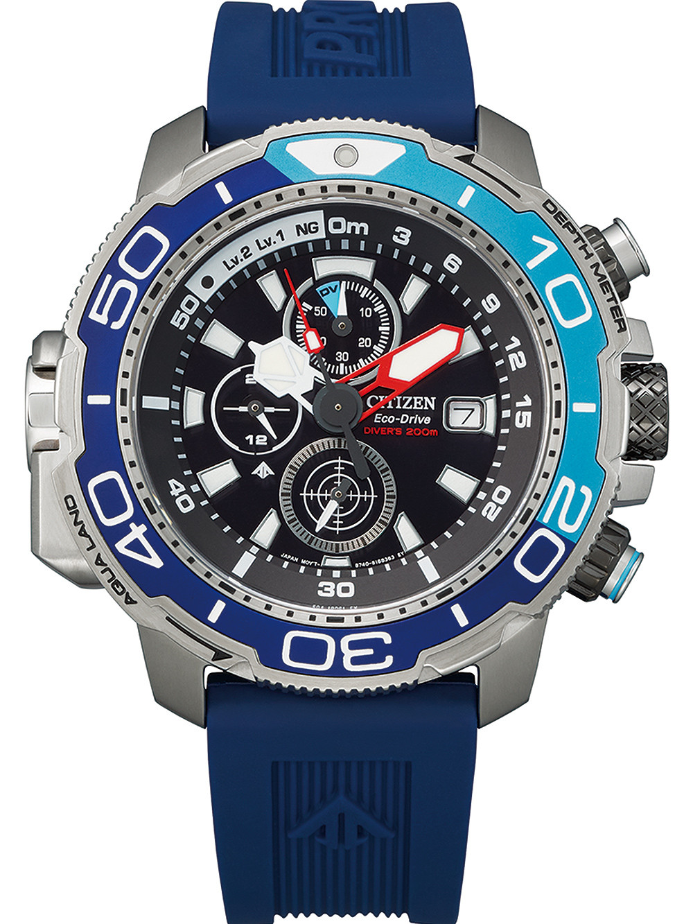 Citizen BJ2169-08E นาฬิกาผู้ชาย Eco-Drive Promaster Aqualand Chronograph Diver's Men's Watch