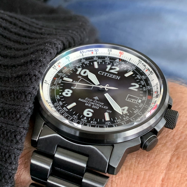 Citizen CB0245-84E นาฬิกาผู้ชาย Eco-Drive Promaster Sky Radio Controlled Pilot Men's Watch