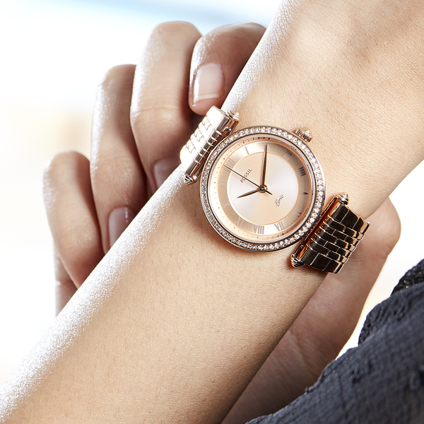 Fossil ES4711 นาฬิกาผู้หญิง Lyric Three-Hand Rose-Gold-Tone Stainless-Steel Quartz Women's Watch