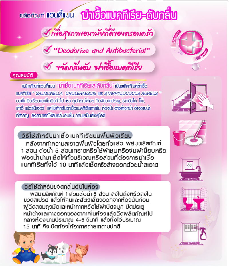 SPA CLEAN น้ำยาฆ่าเชื้อแบคทีเรีย-ดับกลิ่น Handyman Hygienic Soft กลิ่นไฮจินิคซอฟท์ 350มล.