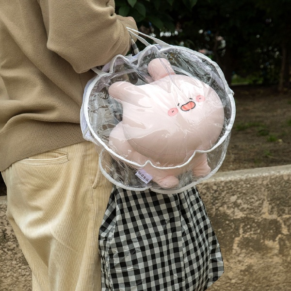 [PRE-ORDER] MOGU x Asamimi-chan Bead Cushion หมอนตุ๊กตา เม็ดบีด อาซามิมิจัง น้องกระต่าย หูยาว หน้ายิ้ม โชว์บั้นท้าย พร้อมกระเป๋าใส นำเข้าจากญี่ปุ่น ふにもち あさみみちゃん おしりまくら ＭＯＧＵ クリアピンク