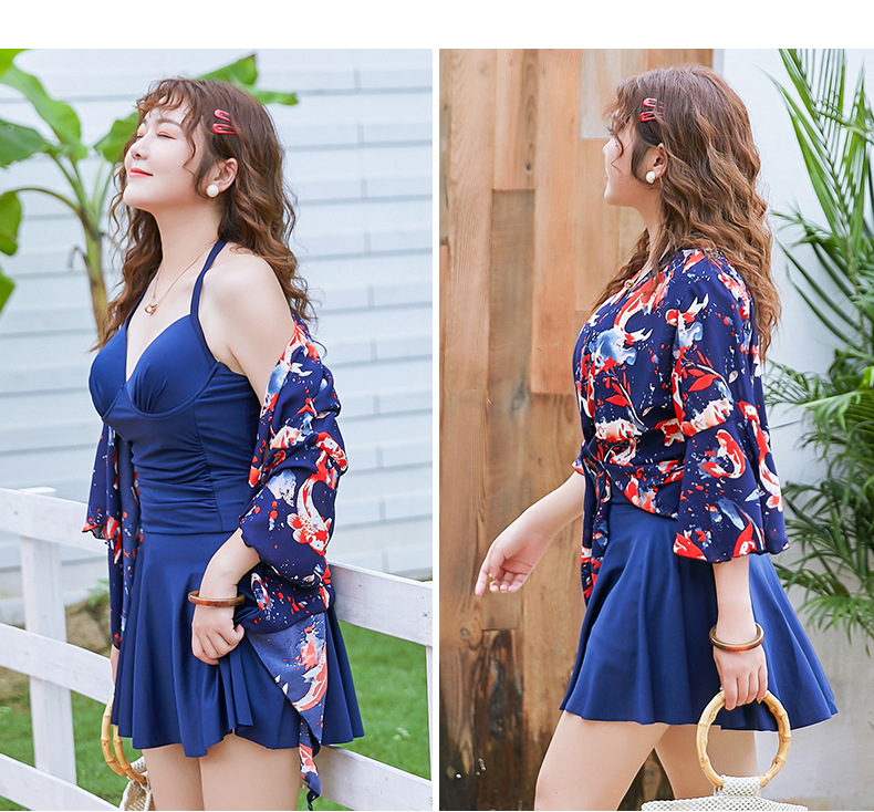 ชุดว่ายน้ำคนอ้วน 5xl พร้อมส่ง :ชุดว่ายน้ำไซส์ใหญ่สีน้ำเงินผูกคอมาพร้อมเสื้อคลุมลายปลา มีกางเกงขาสั้นใส่ด้านในสีสันสดใสแบบสวยน่ารักมากๆจ้า:รอบอก38-46นิ้ว เอว32-42นิ้ว สะโพก36-48นิ้ว เสื้อคลุมรอบอกกว้าง 50 นิ้ว