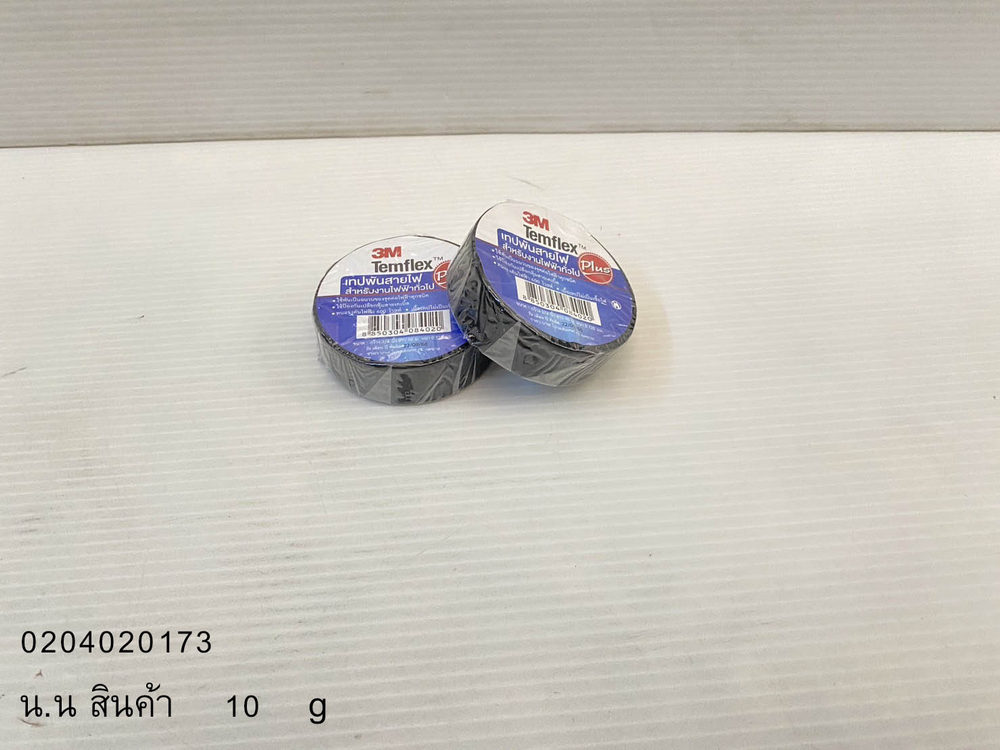 เทปพันสายไฟ สีดำ 3M Temflex Plus ขนาด 3/4 นิ้ว x 10 เมตร (1ม้วน) ของแท้100%