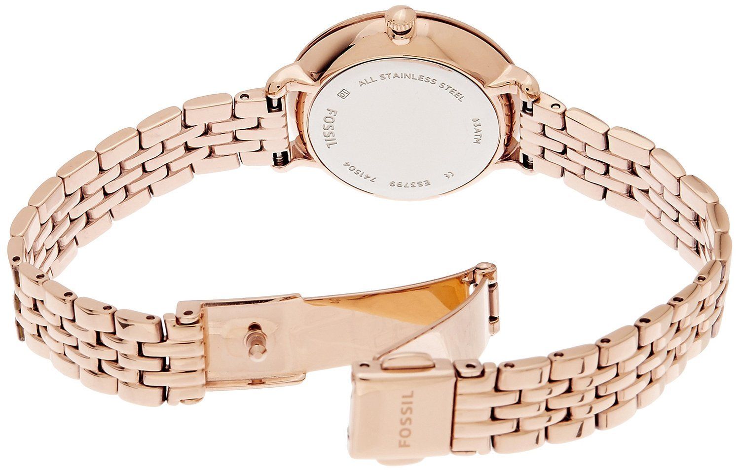 Fossil ES3546 นาฬิกาผู้หญิง Fossil รุ่น ES3546, Jacqueline Rose Gold Crystals Women's Watch
