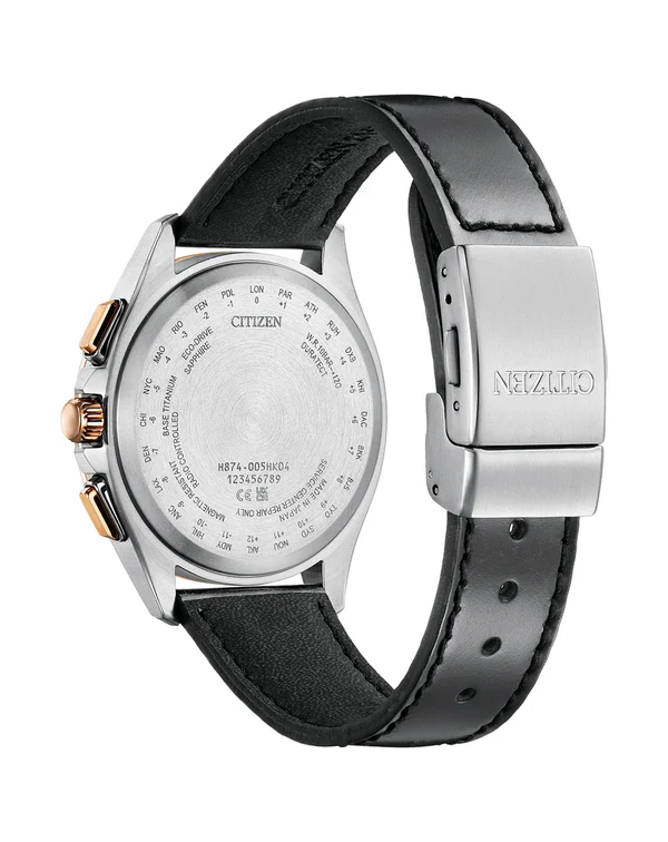 Citizen BY1004-17X นาฬิกาผู้ชาย Eco-Drive Attesa Moon Phase Radio Controlled Men's Watch