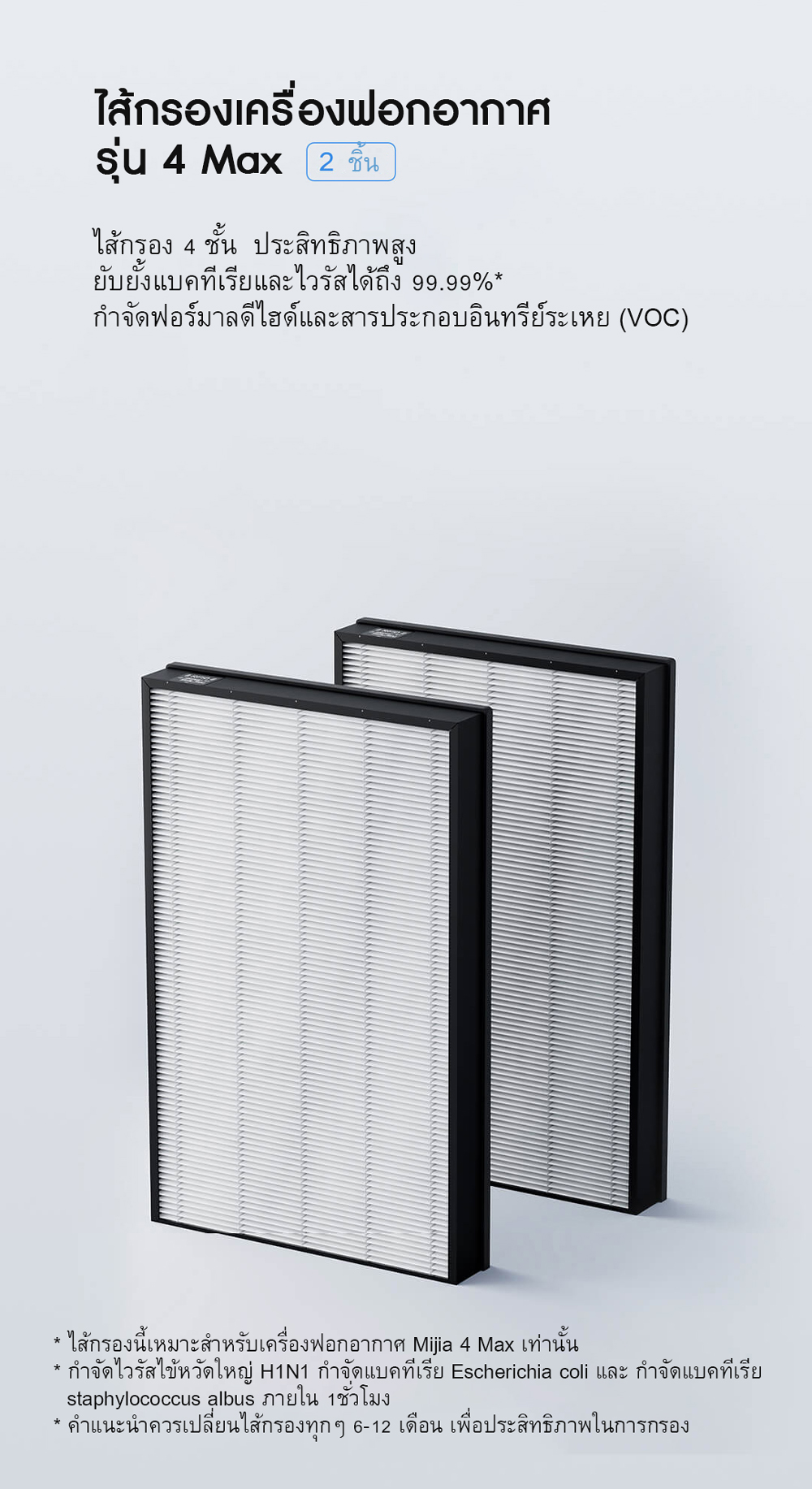 Mi Air Purifier 4 Max Filter - ไส้กรองเครื่องฟอกอากาศรุ่น 4 Max (2 ชิ้น)