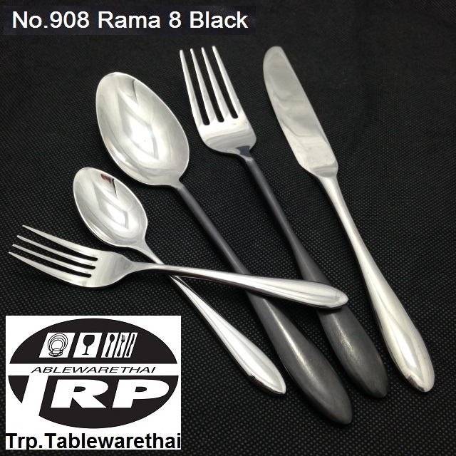 Cutlery Factory Manufacturer Of Stainless Steel Flatware Dinnerware Kitchen Knives Utensils Quality Product Made In Thai Land 908 Rama 8 / Black Cocktail Fork Coffee / Tea Spoon Dinner Spoon Dinner Fork Dinner Knife Handmade Rust-Proof Stainless Steel 304