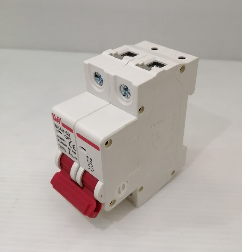 เบรคเกอร์DC งานโซ่ล่าเซลล์ 2P 500V ขนาด63A (C32) ตราLW #BA49-63