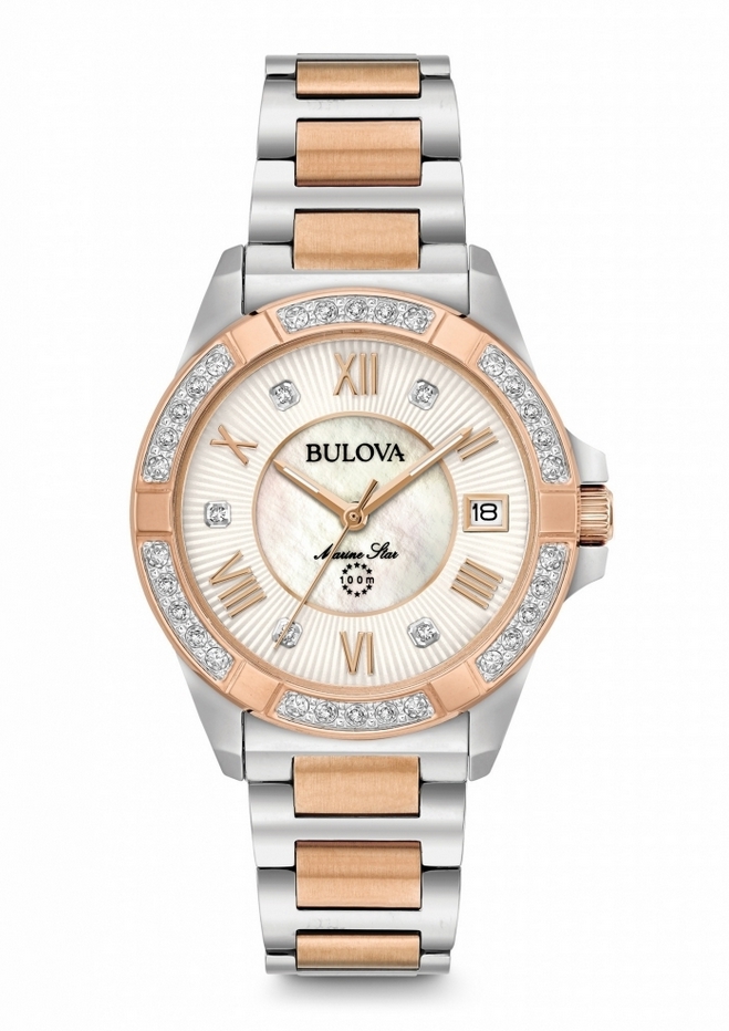 Bulova 98R234 นาฬิาผู้หญิง Bulova Marine Star Diamond Women's Watch