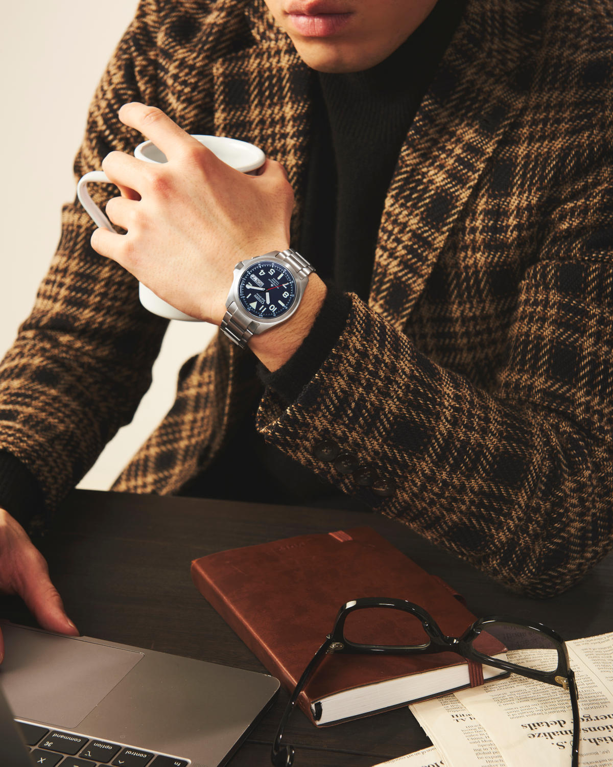 Citizen AT6080-53L นาฬิกาผู้ชาย Eco-Drive Promaster Land Radio Controlled Titanium Men's Watch Men's Watch