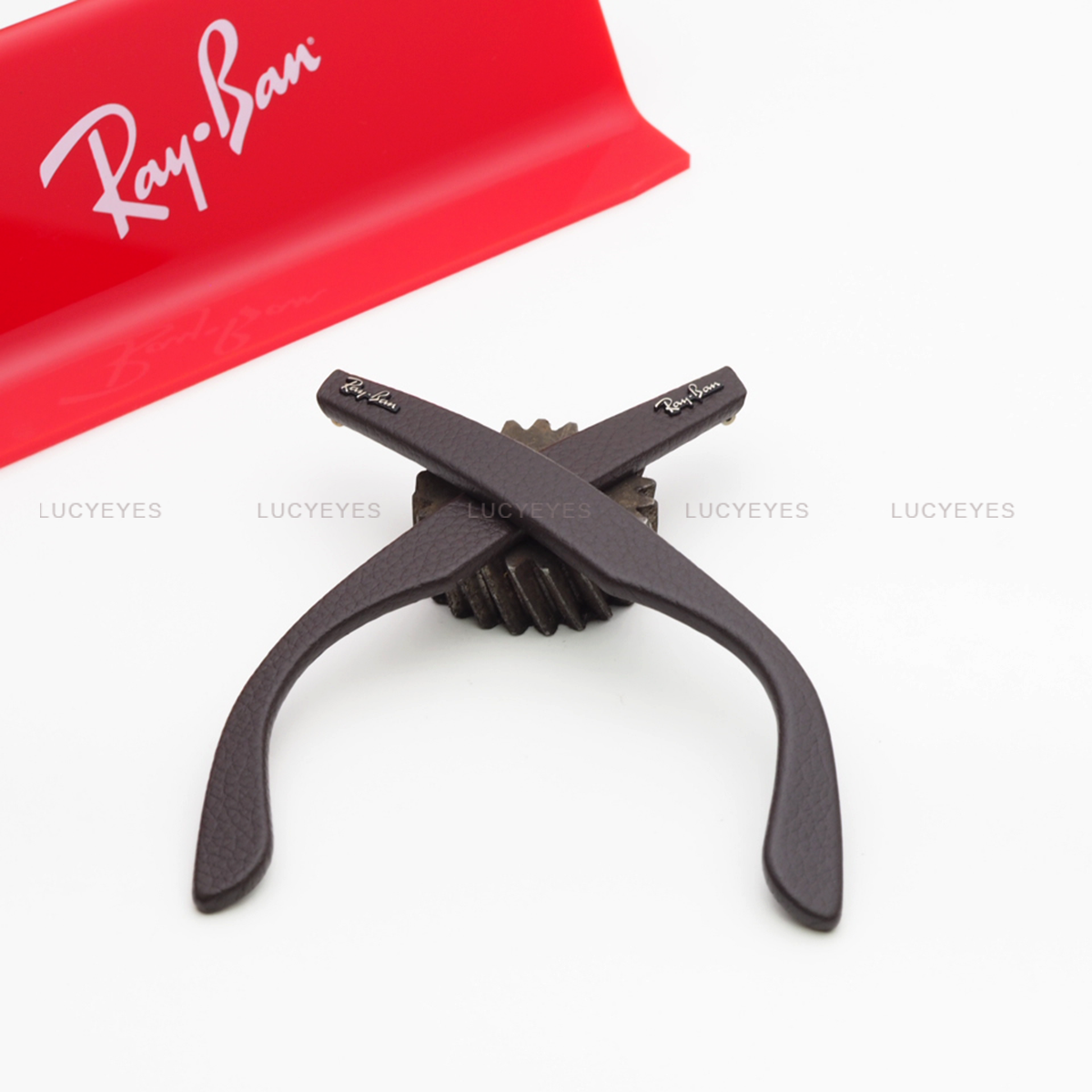 ขาแว่น RAYBAN แท้ 100% RB2140F WAYFARER หนังแท้ สี BROWN (น้ำตาล)