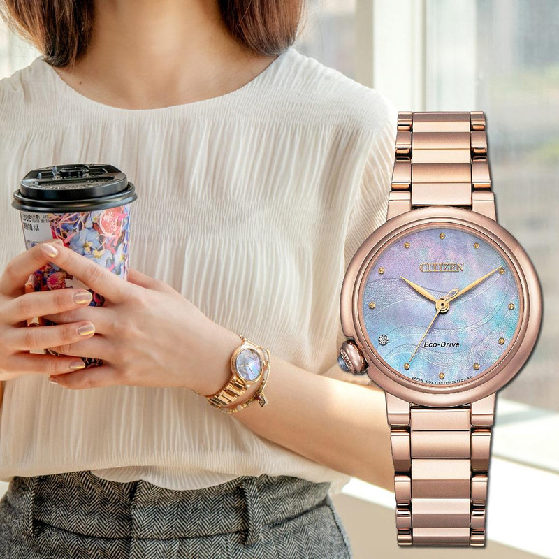 Citizen EM0917-81Y นาฬิกาผู้หญิง Eco-Drive Citizen L Rose Gold Women's Watch